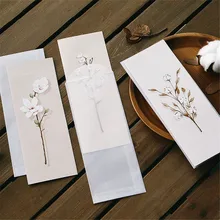 Ensemble d'enveloppe et de lettres translucides à fleurs, 6 pièces/paquet, carte d'invitation de mariage, papeterie en papier, fournitures d'écriture scolaires