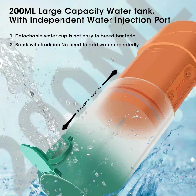 Portable Water Flosser USB Rechargeable Oral Irrigator Teeth Whitening Deep Clean Dental Care Spray Type for Fresh Oral Breath