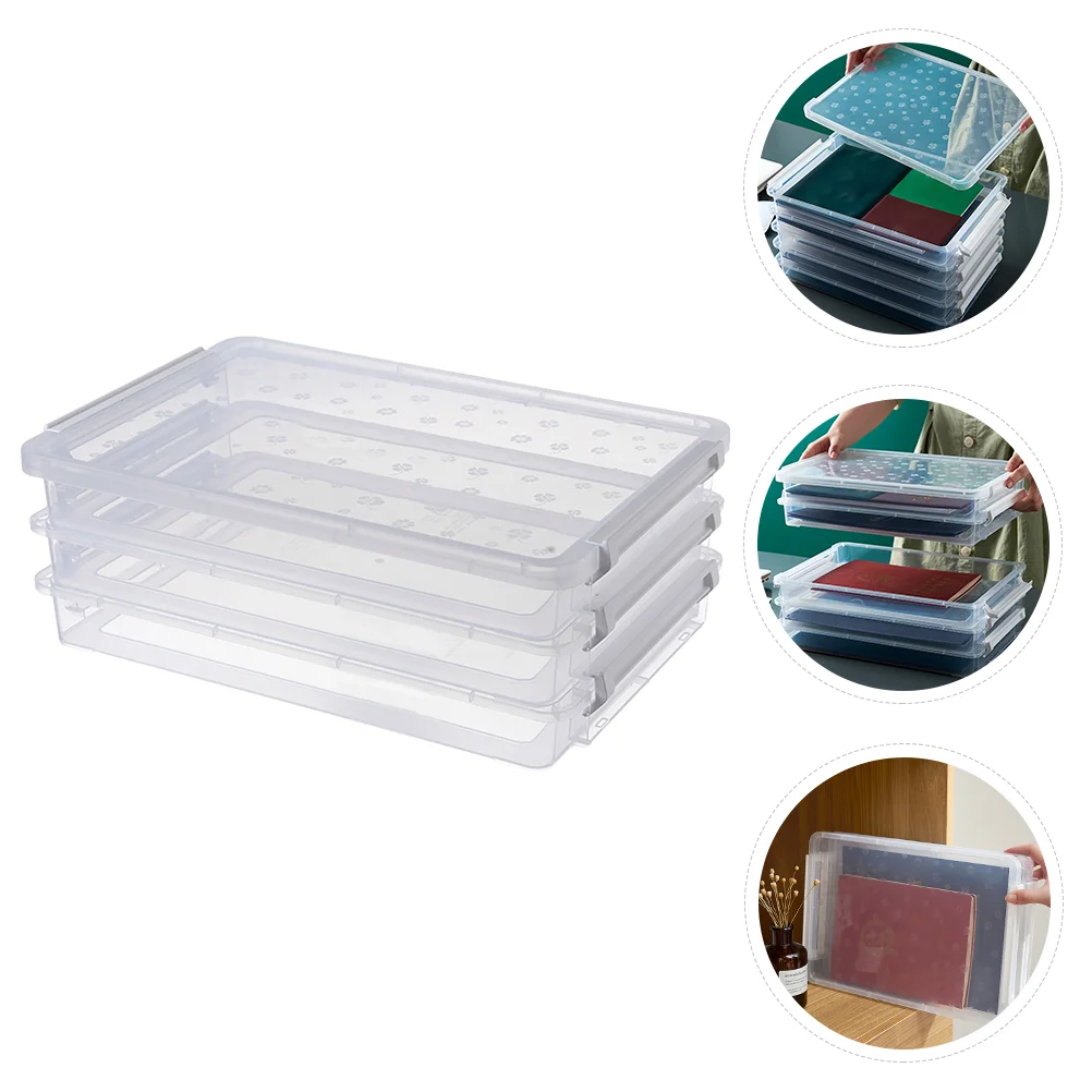 

Document Box With Lid File Organizer Multipurpose Paper Drawer Multi-purpose Storage Container Household