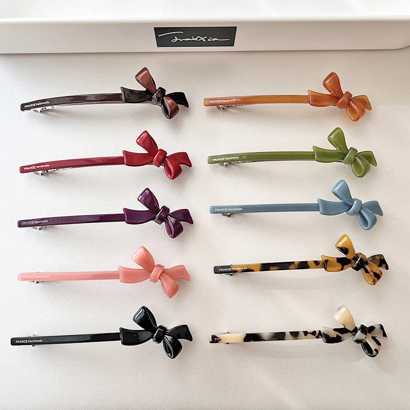 Korea France 3D Bow Spring Clip Versatile Princess Hair Clip One Word Clip