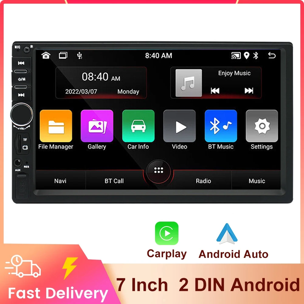 

Автомагнитола 2 Din Carplay, мультимедийный плеер с 7 "сенсорным экраном, Bluetooth, стерео, для VW Kia