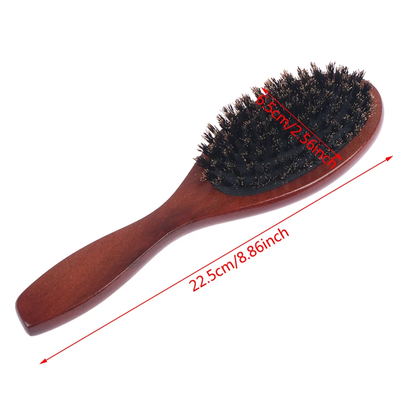 Hair Comb Hair Styling Tools Hair Brush Comb Wooden Handle Brush 1pc Straightenin Hair Brush Wood Handle Imitation boar bristle Beard Comb