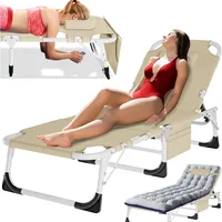 Tanning Lounge Chair 5-Position, Outdoor Sunbathing Chairs Folding Chaise Lounge, Sun Tanning Lounger with Face Hole, Perfect f 1