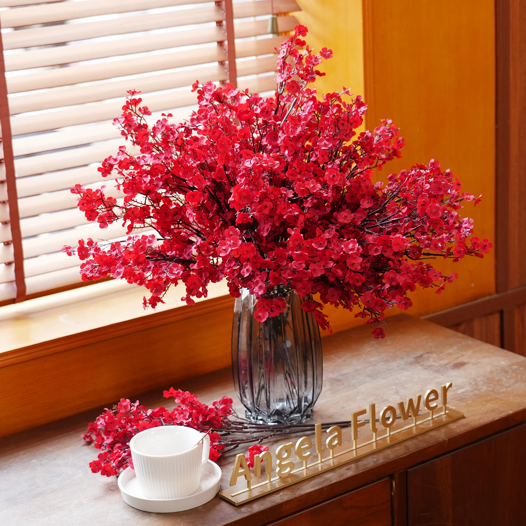 Rami di Fiori di Gypsophila Colorati per Bouquet da Sposa, Decorazioni per Casa e Tavolo, Accessori per Vetrine A3910 - immagine 3
