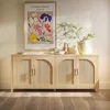 Modern 70" Reeded Sideboard, Credenza with Doors for Dining Room, Media and Game Storage, Buffet Cabinet with Cord Management 3
