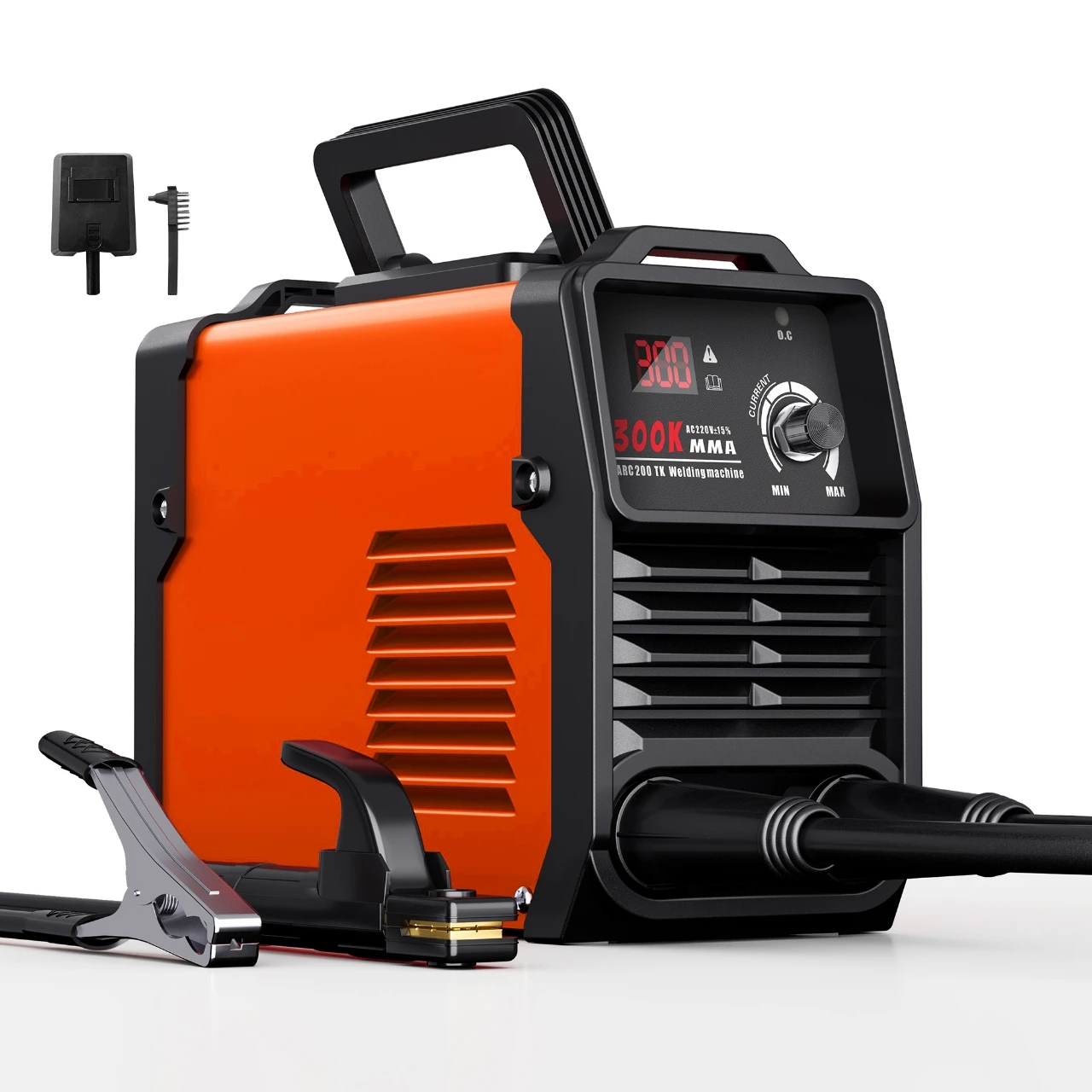 Portable Welding Machine 220V Digital Display LCD Hot Start 300A ARC Welder Machine With Electrode Holder Wire