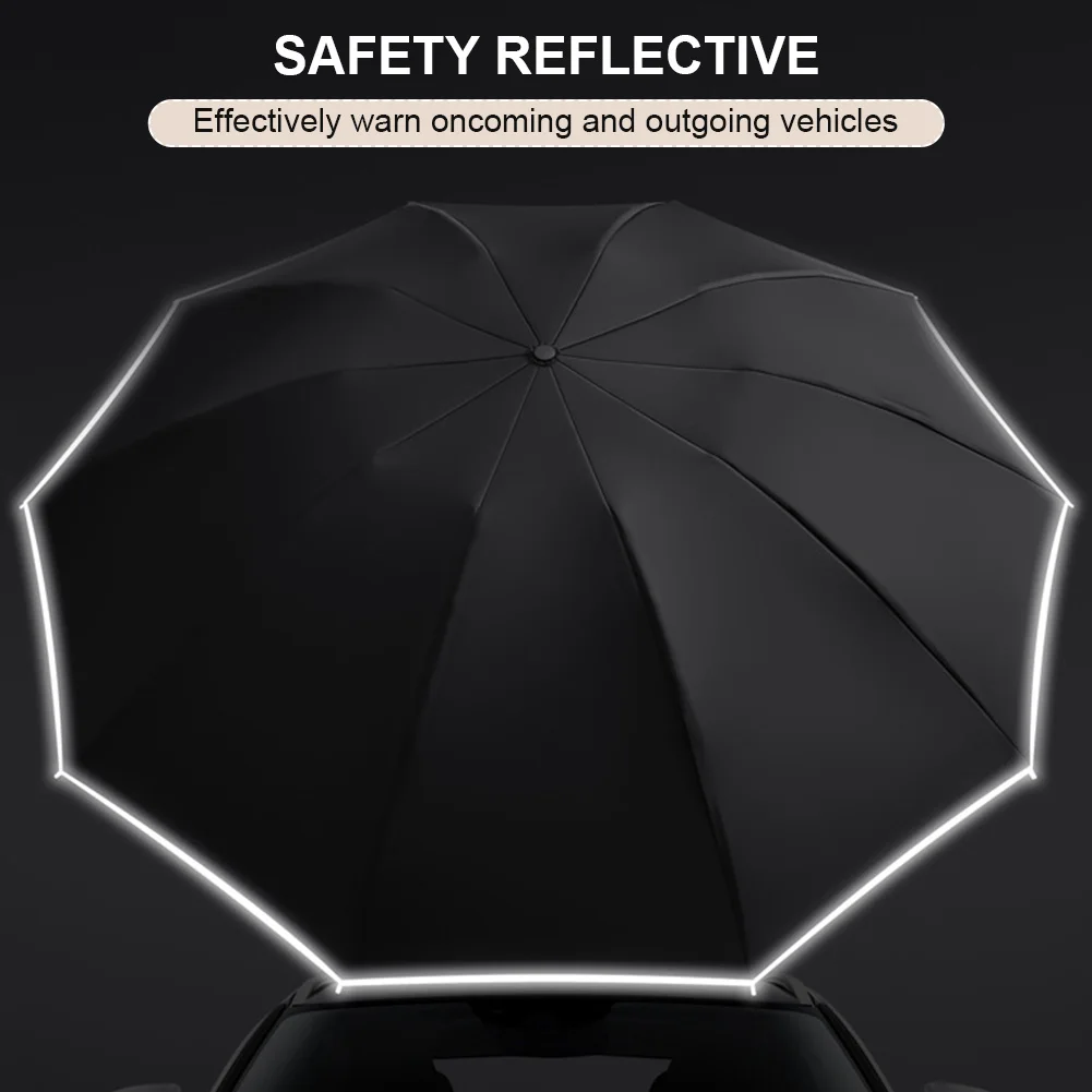Fully Automatic Reverse Folding Umbrella Windproof Small Portable Umbrella Hangable UV for Men Women Teenage