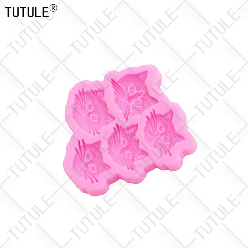 3D Katze Kopf Flip Candy Schokolade Kuchen Silikon Form DIY Katze Kopf tropfen kleber schmuck Zubehör epoxidharz tonis Silikon Formen – Detail 6