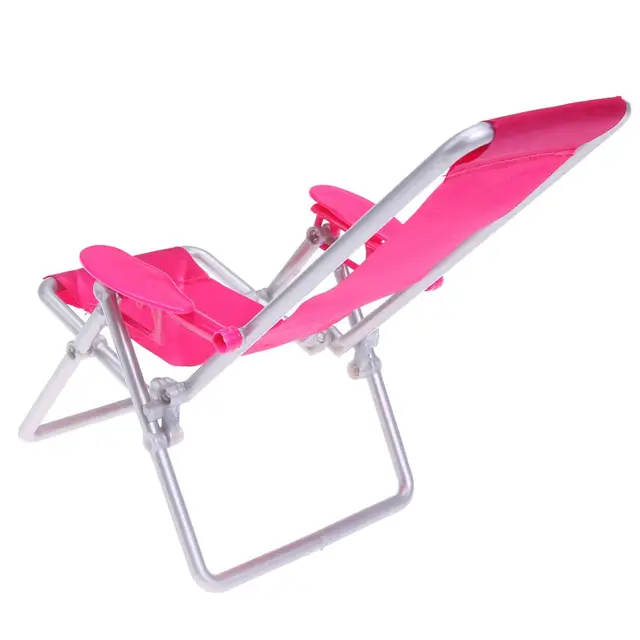Foldable Deckchair Lounge Beach Chair Living Room Gardan Furniture for Girls Doll Princess Doll Toy House