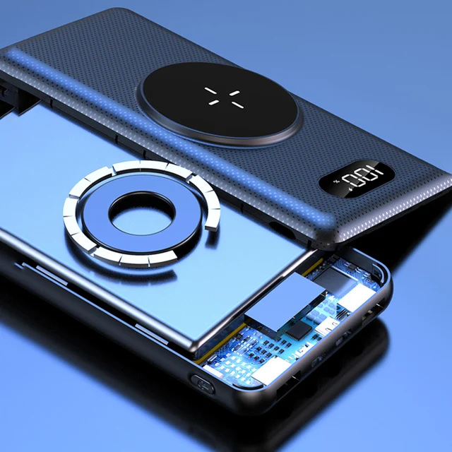 무선 충전 기능, 고속 유선 충전, 다중 출력 포트를 갖춘 대용량 휴대용 전원 은행