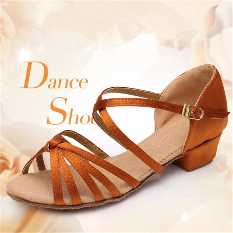 Children Dance Shoes Girls Sandals Women Ballroom Latin Shoes Ladies Modern Tango Dancing Performance Shoes