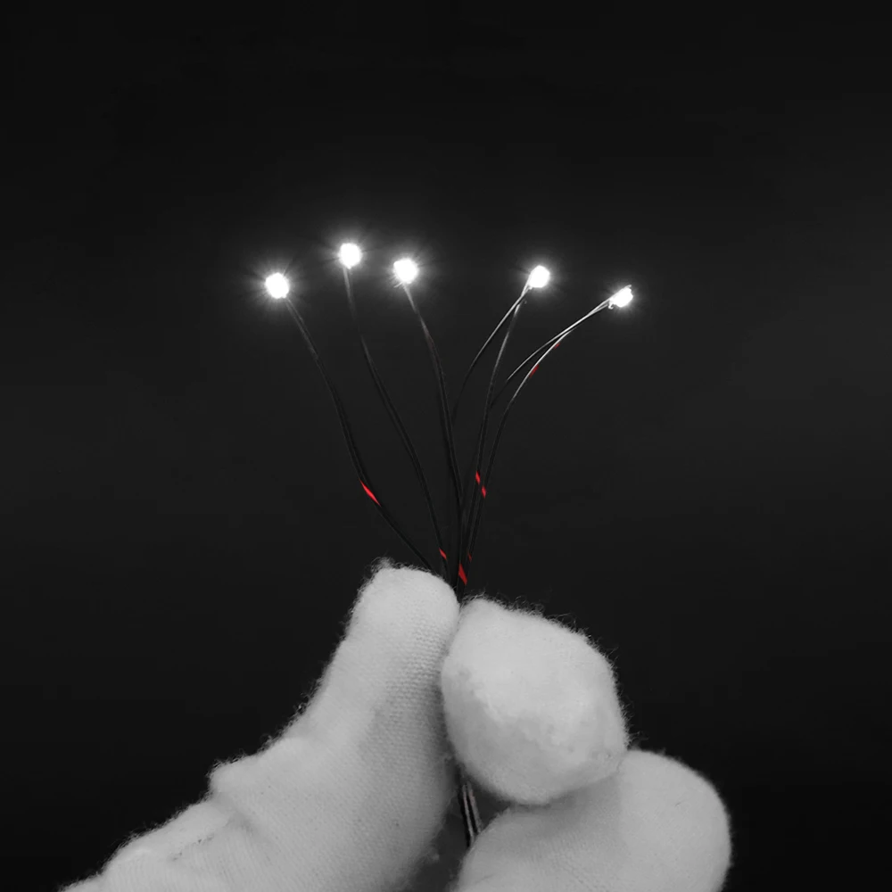 Micro LED Lamp Chips 10pcs/Set 3V Pre-Soldered 0402 0603 0805 1206 20-30cm Litz Wire Lamp Railway Lighting DIY Model Electronics