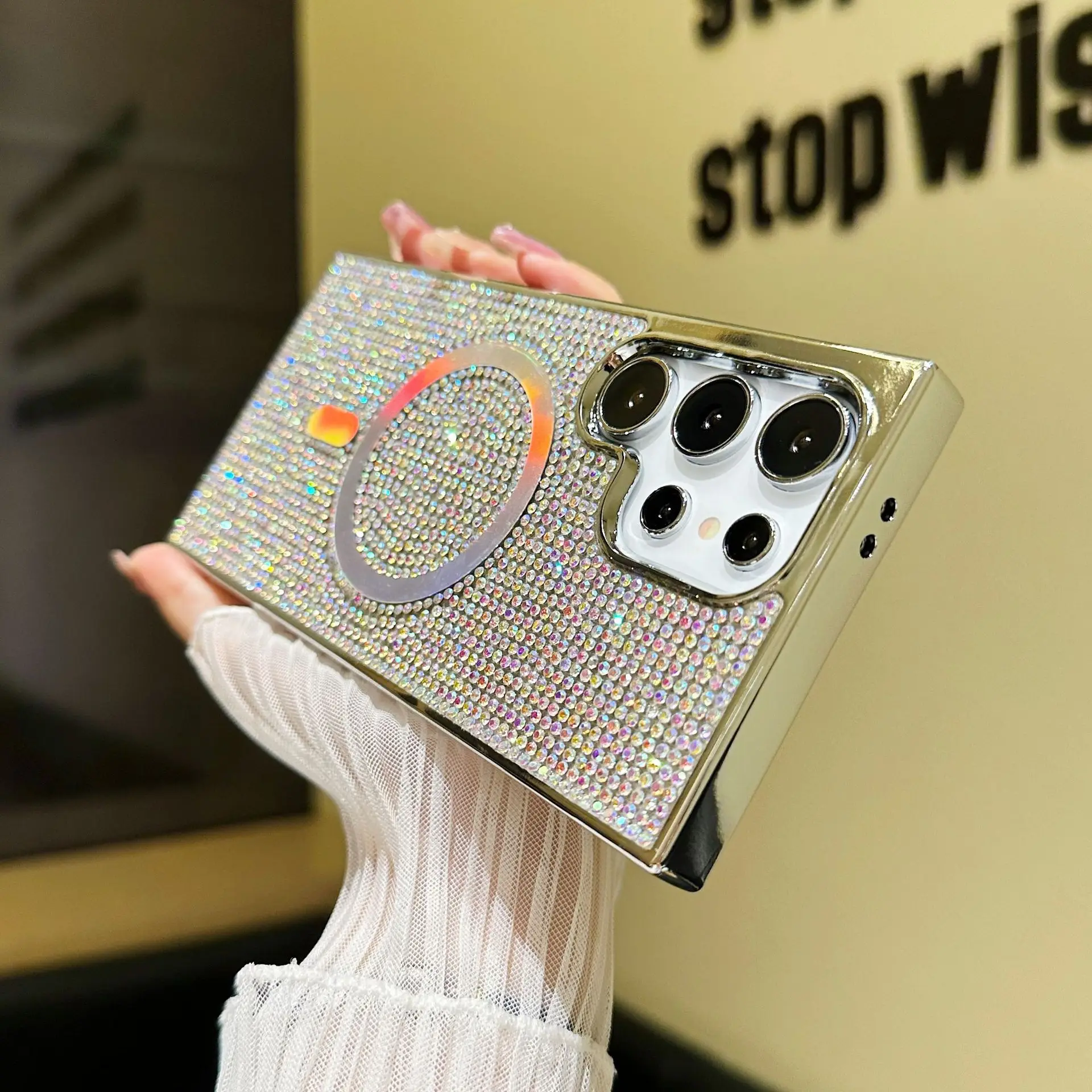 Luxury Bling Diamond Magnetic Shockproof Glitter Phone Case