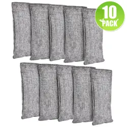 Natural Bamboo Charcoal Air Purifying Bags - 10 Pack Odor & Moisture Eliminators (10pcs)