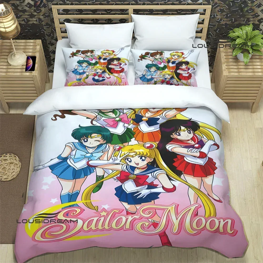 

S-Sailor Moon Anime print Bedding Sets exquisite bed supplies set duvet cover bed comforter set bedding set luxury birthday gift