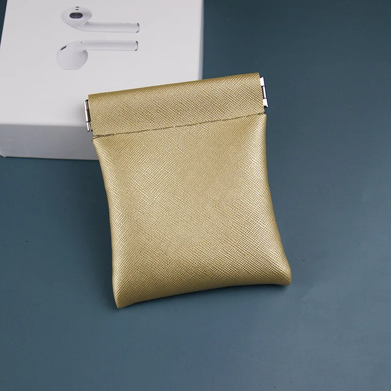 Fashion PU Leather Change Purse for Men Women Black Brown Mini Coin Purse Card Holder Money Bag Small Coin Storage Wallet Purse