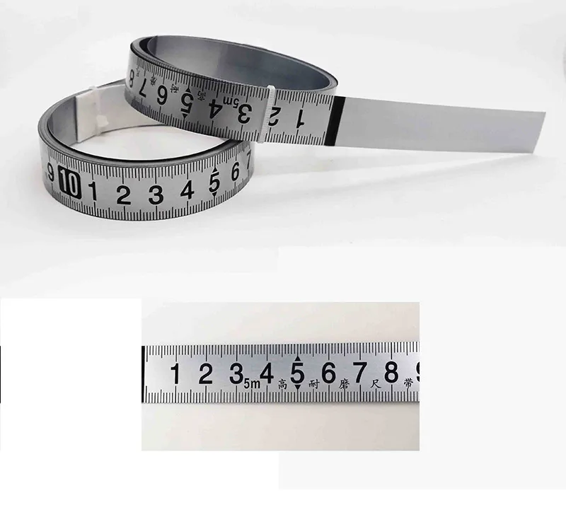 Stainless Steel Ruler 19mm Width Rust-Proof Durable Wear-Resistant Ruler 1-5m Stainless Steel Miter Track Tape Measure Self Adhesive Metric Scale Ruler