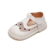 

Britain Style Girls Leather Shoes 2022 Spring Cute Mesh Moccasin Shoes Soft Breathable Princess Fashion Children Chic Mary Janes