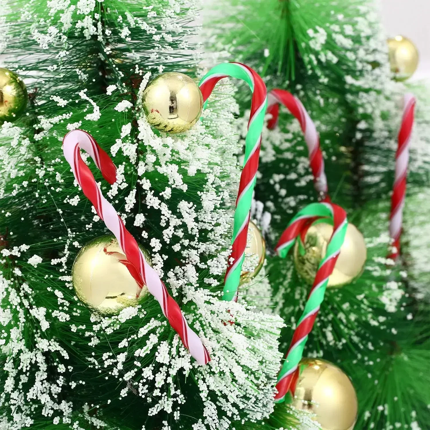 Christmas Candy Cane Ornaments - Plastic Tree Hanging Decorations 10010 Pcs