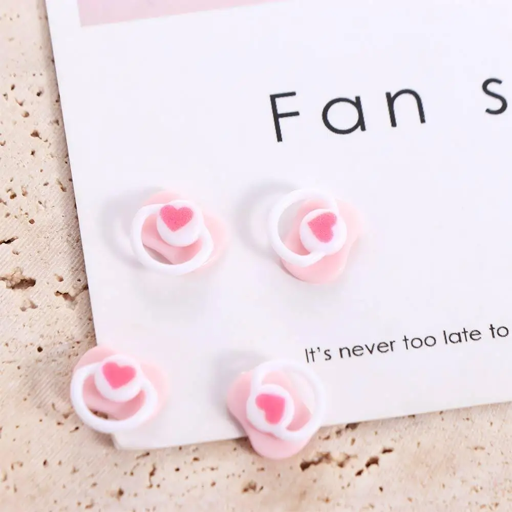 4Pcs Pacifier Model Mini Doll Pacifier Plastic Miniature BJD Doll Dummy Pacifier Cute Pink/Blue Doll Pacifier Accessories OB11