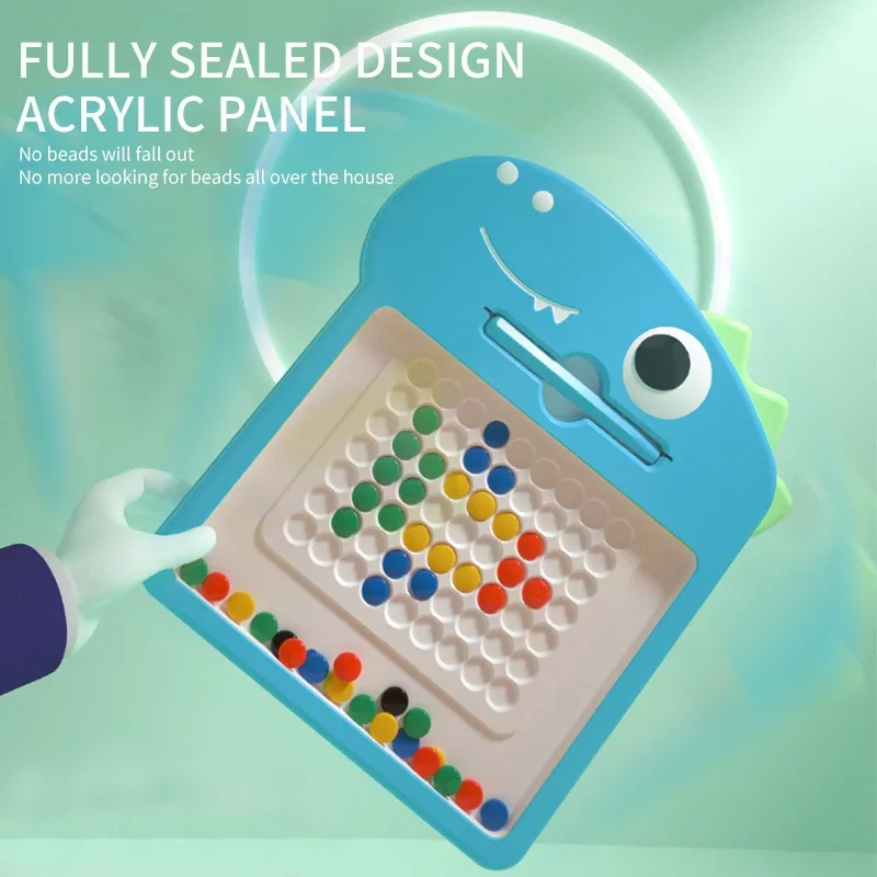 Children's magnetic pen drawing board puzzle magnetic magnet stone bead focus training coordination exercise toy 3