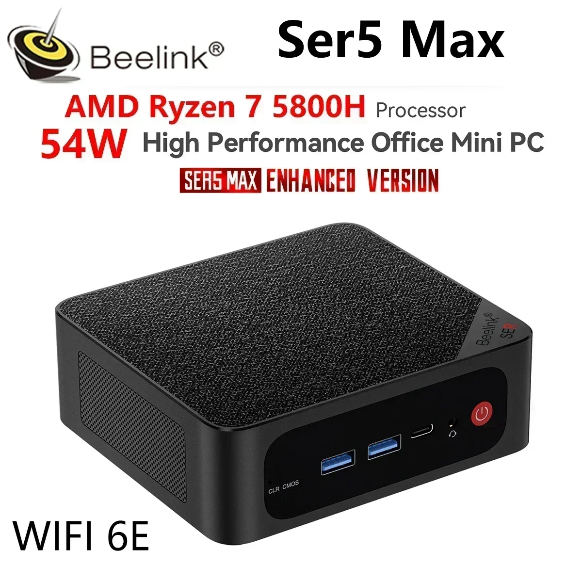 Beelink SER5 MAX Mini PC,Ryzen 7 5800H(8C/16T,up to 4.4GHz)Mini  Computer,TDP 54W High-Performance Mini Desktop Computers,Micro PC  32GB/500GB PCle3.0