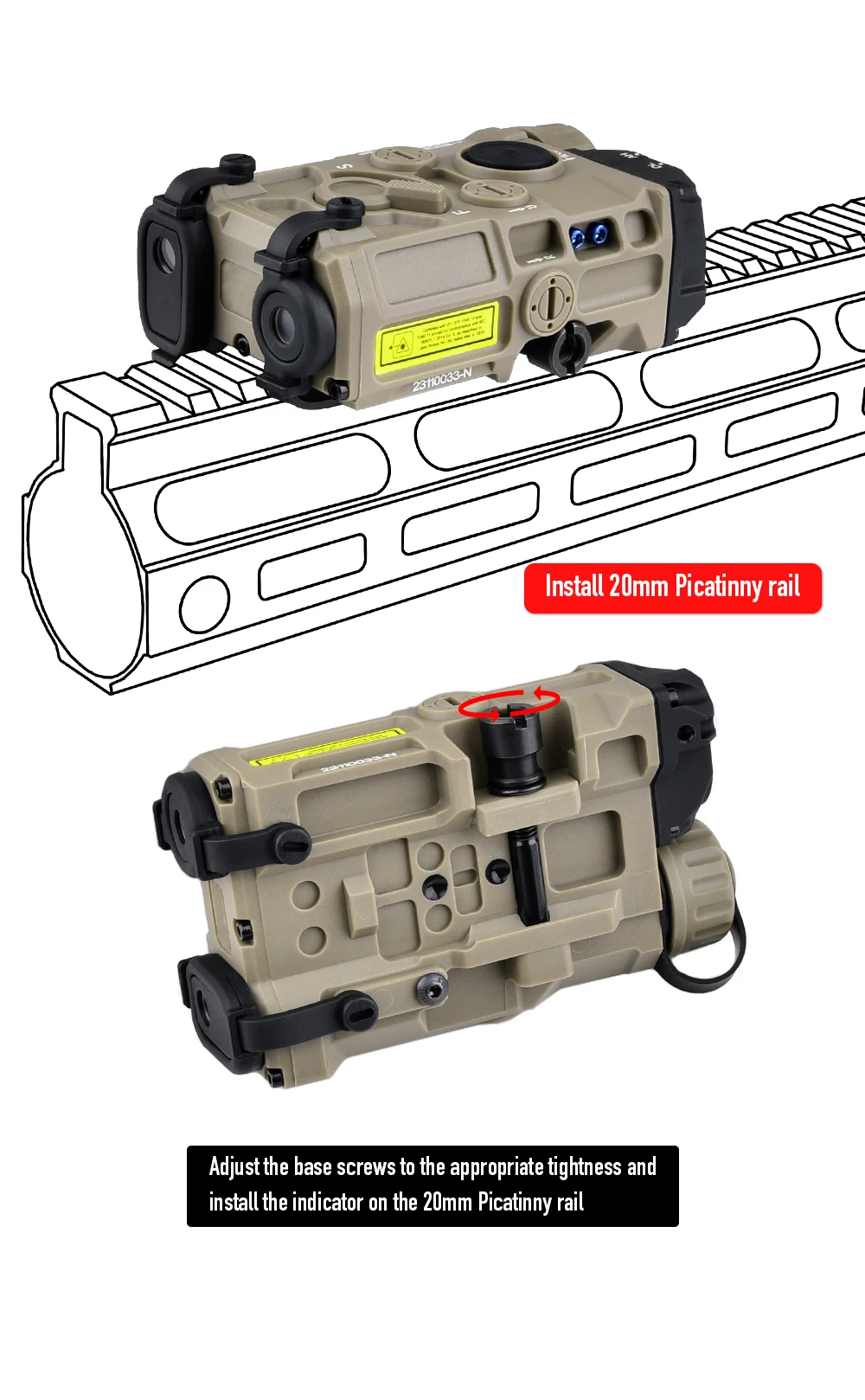 WADSN Tactical Eotec OGL Laser Dummy Nylon BatteryModel NoFunction