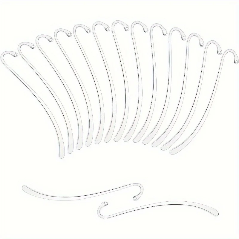 15pcs Silver Plated Smooth Bookmark Charms - Perfect for Jewelry Making & Hook Bookmarking