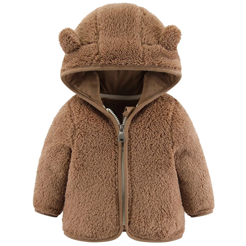 Baby Jacket hooded coat for Autumn Winter Newborn Boy Girls Fleece Zipper Hooded Toddler Outerwear