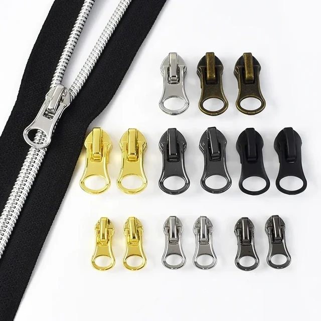 3# Nylon Zips Slider for Sewing Zippers Tape Bag Decorative Zipper Pulls  Head Clothes Zips Repair Kit Puller DIY Accessories