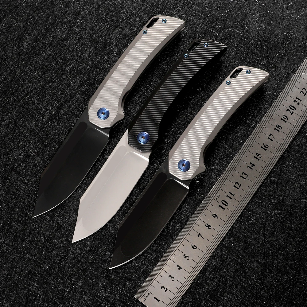 

M390 Steel High Hardness Folding Knife TC4 Titanium Alloy Outdoor Survival Hiking Hunting Camping EDC Defense Cutting Tool