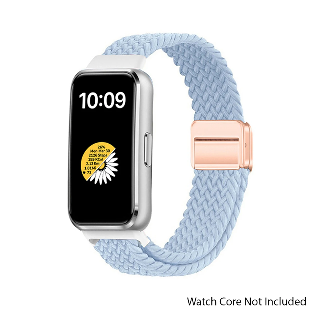 Braided Nylon Strap with Magnetic Buckle - Adjustable and Comfortable Watchband
