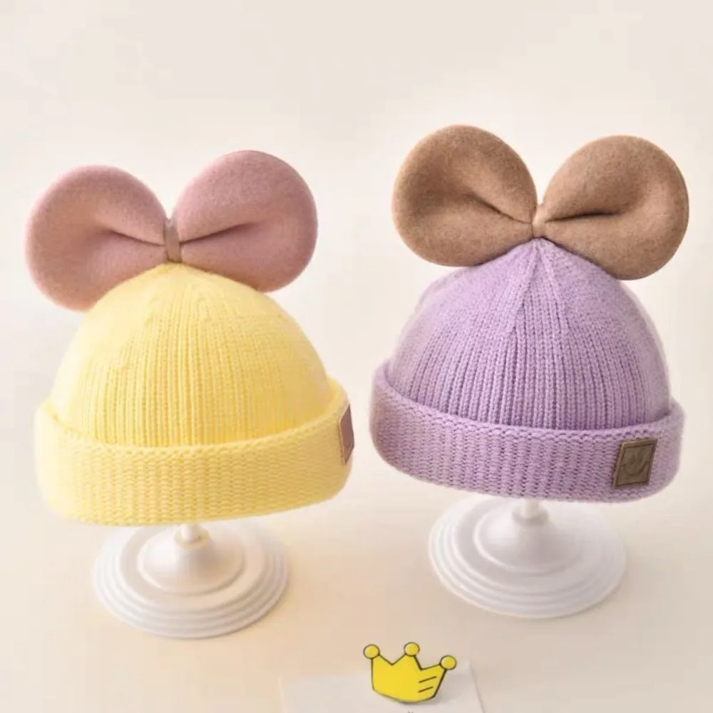 

Warm Baby Knitted Hat Cute Soft and Skin Friendly Woolen Yarn Cute and Warm Girl Hat Thickening Windproof Children's Hoodie