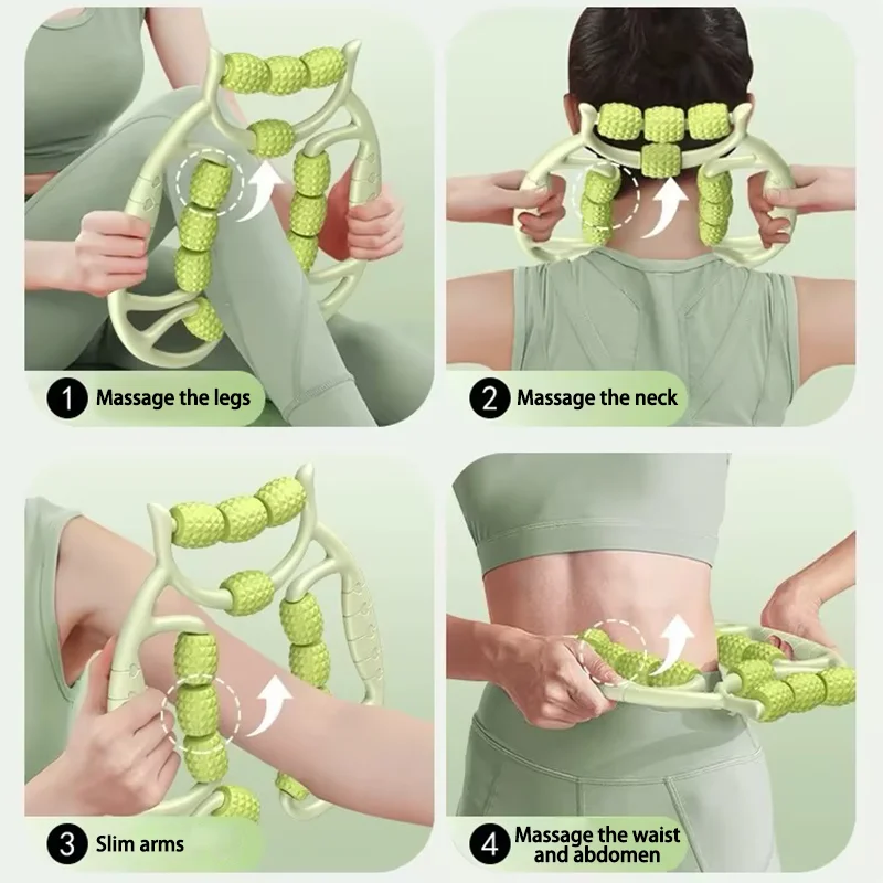 5/12 Wheels Annular Leg Clamp Massager Anti-cellulite Massager Body Slimming Roller Massage for Body Relax leg massager