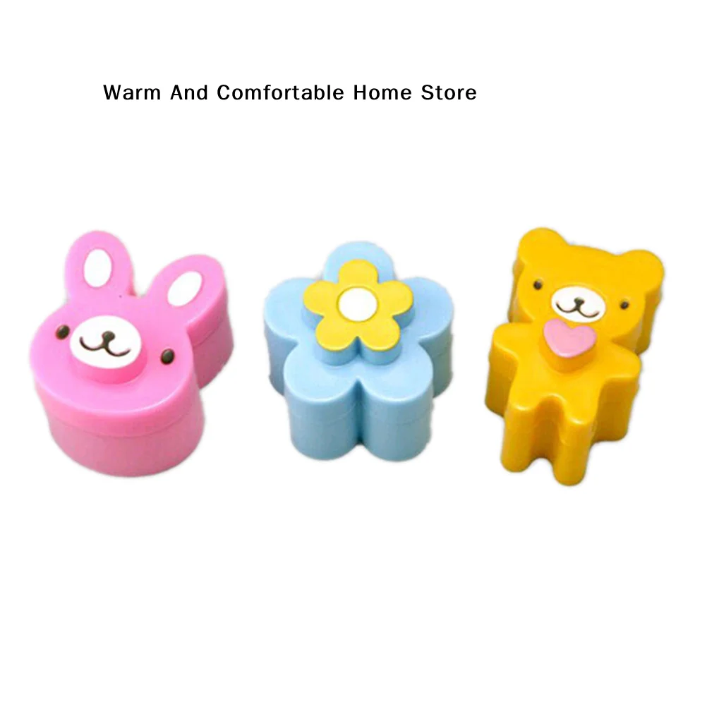W 3PCS Sandwich Cutters Cookie Bread Mold Rabbit Panda Flower Bento Box