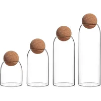 High Quality Cork Ball Glass Jar,Transparent Glass Sealed Can Kitchen Food Grain Storage Tea Candy Storage Glass Jars and Lids 1