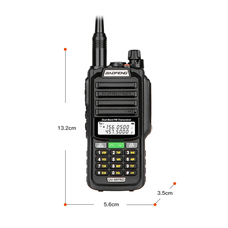 Baofeng UV-98 PRO Walkie Talkie Long Range 10W High Power IP68 Waterproof Two Way Radio Dual Band FM Portable Hunting  Radios 6