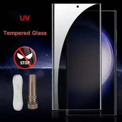 Anti - Spy UV Tempered Glass Privacy Screen Protector with Installation Tool - 3PCS (For Galaxy S22 Ultra)