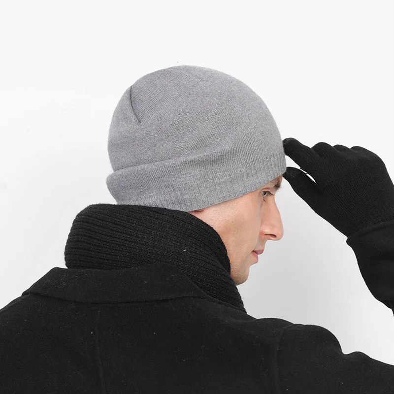 Men's Beanie Hats, Cold Hats, Ice Outdoor Warm Knit High Elastic Velvet Soft Hats