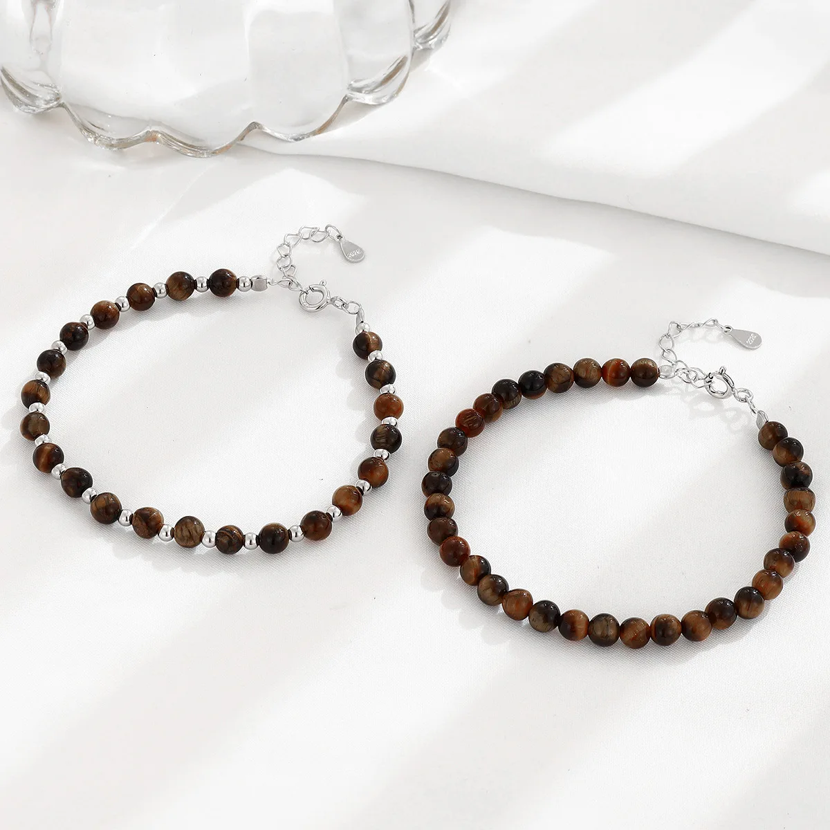 925 Sterling Silver Tiger Eye Bracelet, Exquisite Gemstone Wristband for Women, Unique and Stylish Decoration 3
