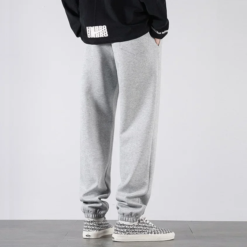 Sport Jogging Trousers Fleece Sweatpants Men Big Tall Extra Long Length Winter Cotton Stretch Elastic Waist