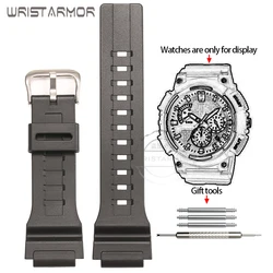 Durable Men's Sport Waterproof 20mm Resin Watch Band Replacement for 20mm (Black S)