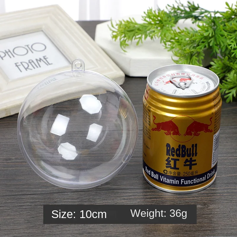 thumbnail image 1 of 10 piezas de bolas grandes de plástico rellenables transparentes de 10 cm para Navidad, decoración para el hogar, boda, jardín, árbol, caja de regalo para colgar en la fiesta, 1 of 5
