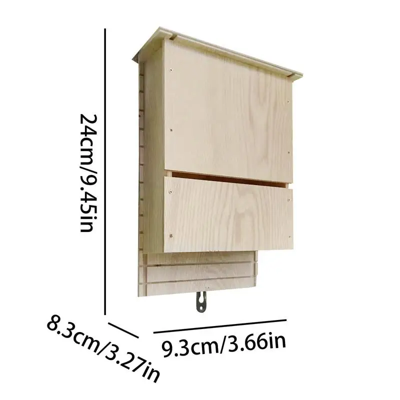 Outside Bat Habitat House Wooden Bat Shelter Reusable Wooden Bat Nest For Hibernation Bat Box House Wooden Decor For Garden 6