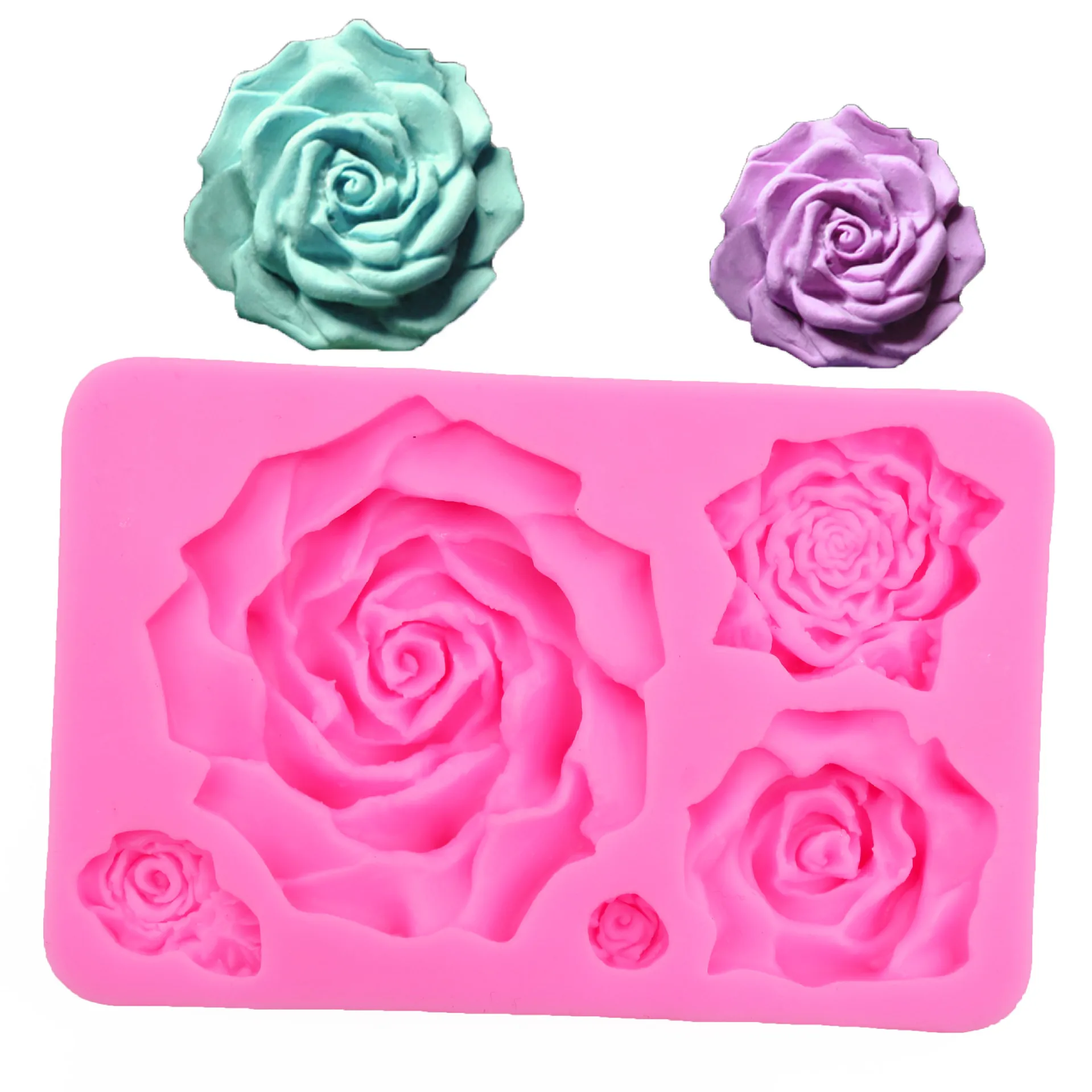 

3D Large Rose Flowers Shape Silicone Mold DIY Peony Fondant Jelly Chocolate Cake DecorBaking Tools Clay Soft Polymer Resin Mould