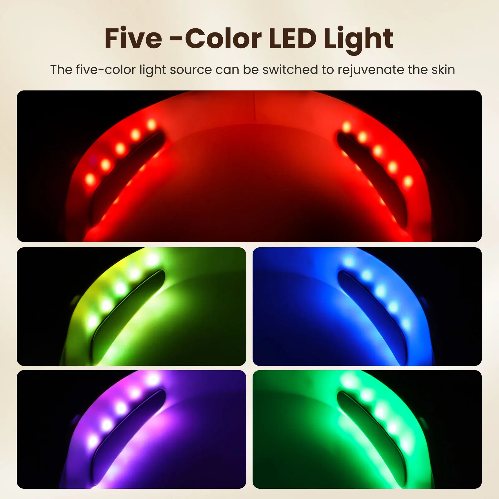 Upgrade EMS Microcurrent Face Lifting Massager Vibration 5 Color Light Therapy Tighten Skin Remove Double Chin Face Lift Belt