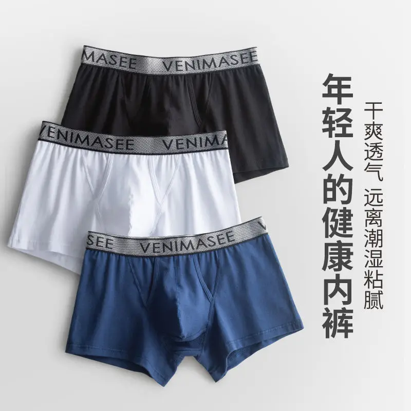 Men's Underwear Cotton Boxer Shorts Bullet Separation Varicocele Scrotum Pocket Four Corners Testicle-raising Sexy Briefs