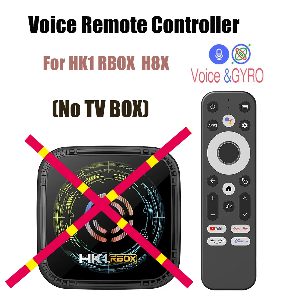 HK1 RBOX K8 셋톱박스 범용 교체 리모컨: 자이로 및 구글 어시스턴트가 탑재된 2.4G 에어 마우스, 광범위한 모델 호환성