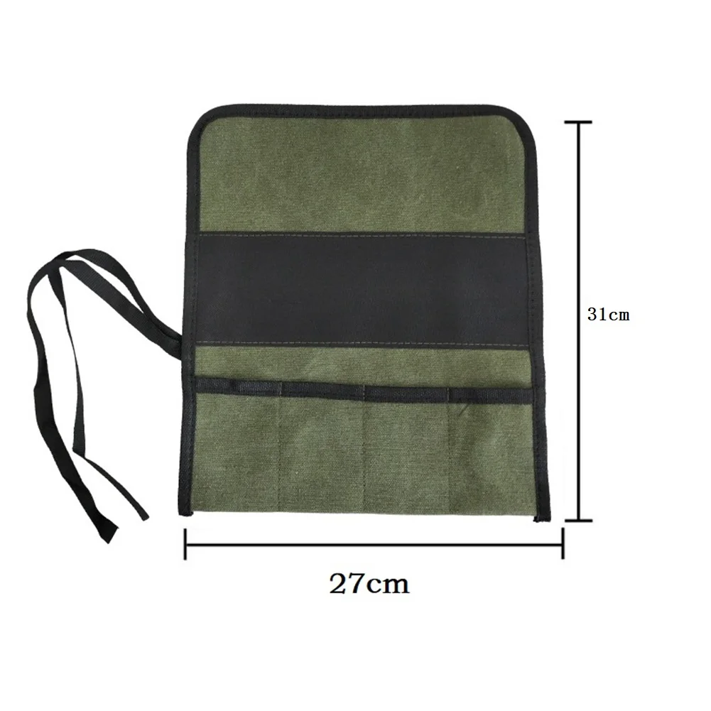 

1PCS Oxford Cloth Roll Up Tool Bag 33*27cm Grey Multiple Pockets Multi-Purpose Wrench Pouch Hanging Tool For Storing Tools
