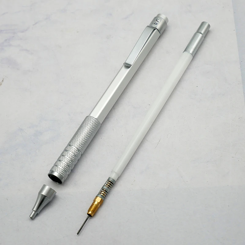 금속 자동 연필 리트랙터블 긴 바늘 팁 핸드 페인팅 드로잉 포켓 연필, 스케치 아트, 0.3mm, 0.5mm, 0.7mm, 0.9mm, 1.3mm, 2.0mm